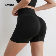 Lovito Sporty Sport Shorts Butt Lifting Yoga Pants Sweat High Waist  QuickDrying Sports Shorts for W