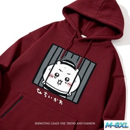 Chiikawa Pattern Co Branded Hoodie M-8XL Youth Loose Hoodie Wu Saqi Hardship Pattern Warm Hoodie