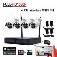 ชุดกล้องวงจรปิดไร้สาย5G KIT 4 CH FHD 1080P CCTV WiFi/Wireless 5G KIT - 2.0 MP 2 ล้านพิกเซล APP XMEYE