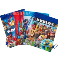 27 * 34cm Roblox Christmas Drawstring Bags Nylon Waterproof Party Loot Bags Backpack Goodie Favor Gift Bag Birthday