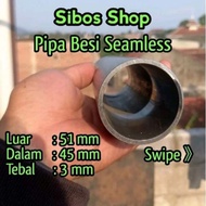 2 inch Seamless Iron Pipe Od 51mm Id 45mm Thickness 3mm Length 10cm to 30cm