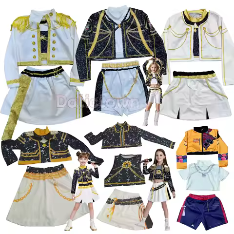 Kids Rumi Mira Zoey Cosplay KPop Demon Hunters Girl Costume K Pop Huntrix Golden Costume Child Hallo