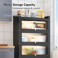Uliance 3-5 Layer Kitchen Cabinet Storage Organizer Kitchen Rack Shelf With Pull-out Doors &amp; Wheels