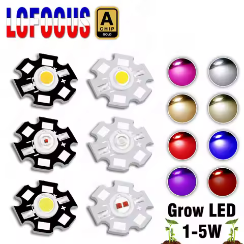 Hydroponices 1W 3W 5W LED Grow Light Full Spectrum 400-840nm 660nm 440nm COB Chip For Plant Seedling