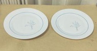 (櫃1)二手廚房用品~西班牙製 HARMONIA CRIVISA 白色強化 圓形餐盤~兩個一組/直徑20公分~