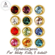 [KGS] 10k US GOLD BIRTHSTONE STUD EARRING hikaw