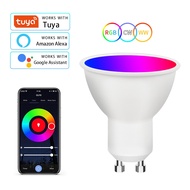 Gu10 Tuya Wifi LED Spot Light Bulb 5W RGBCW Dimmable Voice Control Light for Smart Life