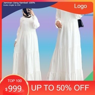 Muslim SDGR Gamis Putih Crinkle Elegan Maulid 2024 - Baju Ibadah Haji &amp; Umroh, Pilihan Warna &amp; Ukuran untuk Wanita &amp; Remaja Airflow Dewasa