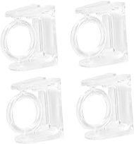 ORFOFE 4pcs Hole-Free Rod Holder toilet curtain rod holder nail free curtain rod hooks no drill curtain rod brackets curtain holder curtain brackets curtain hooks for drapes to rotate abs, 5X4CM