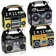12pcs/Pack Vintage Radio Shaped Gift Box, 50s 60s 70s 80s 90s Themed Party Supplies, Retro Popcorn C