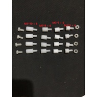 M3 screw, cylinder, screw set (White)