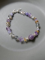 量身訂製/天然石手串/紫鈦/坦桑石/拉長石