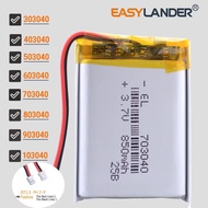 JST1.5mm 2Pin 603040 3.7V 800mAh Lithium Li-ion Polymer Battery 303040 403040 503040 703040 803040 9