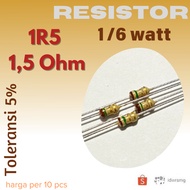 R Resistor 1R5 1.5R Ohm 1/6w 1.5 ohm 1r5ohm 1/6 watt 5%