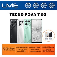 [MY Set] TECNO Pova 7 5G (16GB[8+8] RAM+256GB ROM) Original Smartphone 144Hz FHD+ Display | Hyper Ga