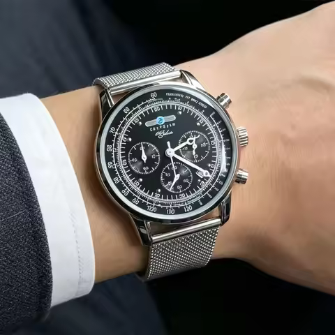 2026 Fashion Zeppelin Men's Luxury Retro Chronograph Watch - Business Casual Classic Automatic Date 