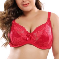 Xiushiren Sexy Unlined Bras for Women Thin Lace Underwear Soft Bh Big Cup Plus Size Women's Bra Full