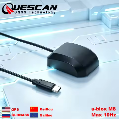 QUESCAN USB-C Type C GPS Receiver for Android Windows M8N 10Hz Ublox M8 GPS GLONASS Galileo BeiDou G