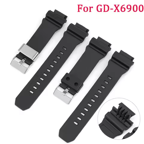 TPU Rubber Strap for Casio G-shock GD-X6900 Black Dedicated Interface Watch Band Men Sport Silicone 