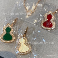 Fritillaria Gourd Small Natural Q Home Carnelian Rose Gold 18K Plated Clavicle Chain Pendant Necklac