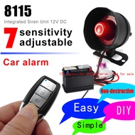 MOCHA Store 12V Car Security System Horn Siren Alarm with 2 Remote Controls Anti-Theft One-Way Autom