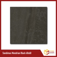 Granit Kasar / Matt Sandimas Mondrian Black / Hitam 60x60