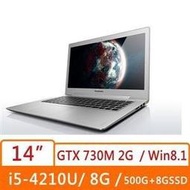 Lenovo U430P 59-423642 14吋 i5-4210U 2G獨顯 時尚輕薄混碟筆電(烈焰紅) i5-42