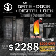 Main Door and Gate with Lockin V5 Max Door Digital Lock and Lockin Model V Gate Digital Lock Bundle