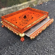 Khay trà rồng trầu rát vàng hàng hiệu gỗ hương Khay trà chân quỳ 2 cỡ 38x26 và 45x35