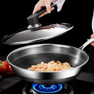 stainless steel pot stainless steel wok 316L Stainless Steel Wok Double-Sided Honeycomb Non-Stick Wo
