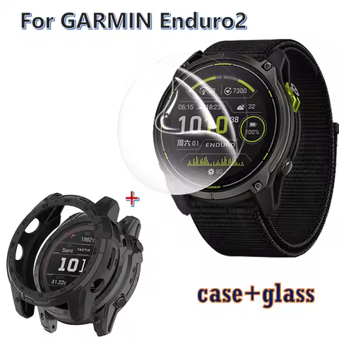 Bezel Protectors Glass Film for Garmin Enduro2 Screen TPU Cover Smart bracelet Replacement Case For 