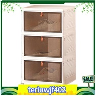 【●TI●】3/4 Tier Stackable Storage Boxes with Lids Sturdy PP Matterial, Foldable Plastic Toys/ Clothes