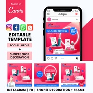 Shopee Shop Decoration, Shopee Frame, Instagram Template, Facebook Template, Social Media Post