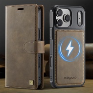 FZT Magnetic Flip Leather Phone Case for iPhone 17 Pro Max 16E 17E 16 Plus 15 14 13 12 Magsafe Wirel