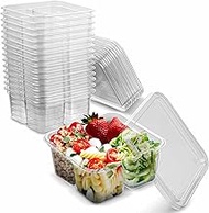 MT Products Small Plastic 4 Divided Compartment Snack/Vegetable Disposable Container or Lunch/Bento 