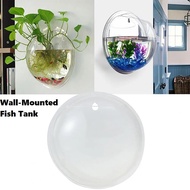 2 1n 1 Acrylic Fish Bowl Wall Flower Pot Hanging Aquarium Tank Fish Tank Clear Wall Mounted Acrylic Clear Flower Pot Home Decor