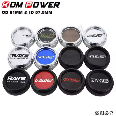 4PCS 61MM OD / 57.5MM ID Sport Rim Cap VOLK RAYS Sticker Centre Cap Rim Wheel Cover Cap Hubcaps