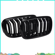 Front Kidney Grille Double Slat Sport Grill For X5 F15 X6 F16 X5M F85 X6M F86 2013-2019 (Gloss Black