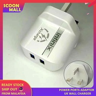 🔥 READY STOCK 🔥3 Pin Plug Wall Charger Power Ports Adaptor UK Mains Portable 2.4A Mobile Phones Kepa
