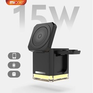 MIONE 4 In 1 Charger Stand Foldable Magnetic Wireless Charging Station For Phone 15 16 Pro Max Watch