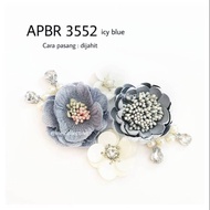 APBR 3652 flower sequins lightbiru icy blue