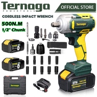 Ternaga Cordless Impact Wrench 500N.M Brushless Heavy Duty Electric Torque Wrench Driver Drill Impac