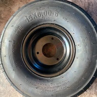 พร้อมส่ง‼️ยางพร้อมกะทะ3รู เบอร์15x6.00-6 ลายเครื่องบิน พารามอเตอร์ ขอบ6