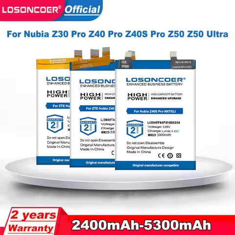 LOSONCOER 2400-5300mAh NX667J NX701J NX702J NX711J NX712J For Nubia Z30 Z40 Z40s z50 Pro Z50 ultra M