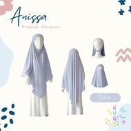 French Khimar for Children, Hijab Syari Jersey Anissa FK Nuha Kids - Silver, M (9-12y)