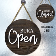 GANTUNGAN Open closed sign, shop Open and close hanging board Open Close Sign Board