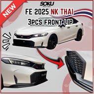 NK Thai 3 PCS Front Lip For Honda Civic FE Facelift 2025  | Front Diffuser Lip For 2025 FE Bodykit