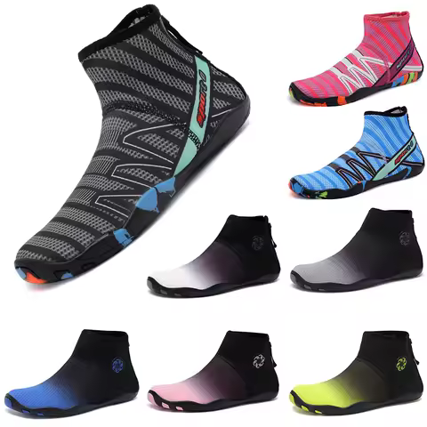 Large Size Unisex Mid-Tube Seaside Aqua Shoe Couples Vacation Beach Game Shoes Men Squat Hard Pull F