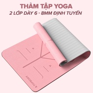 6 - 8mm 8mm 2-Layer Routing Yoga Mat High Quality Thick Memory Foam Material, Compact, Convenient Travel 88324