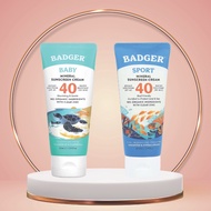 Badger, Sport, Mineral Sunscreen Cream, SPF 40 / Badger, Baby Mineral Sunscreen Cream SPF 40